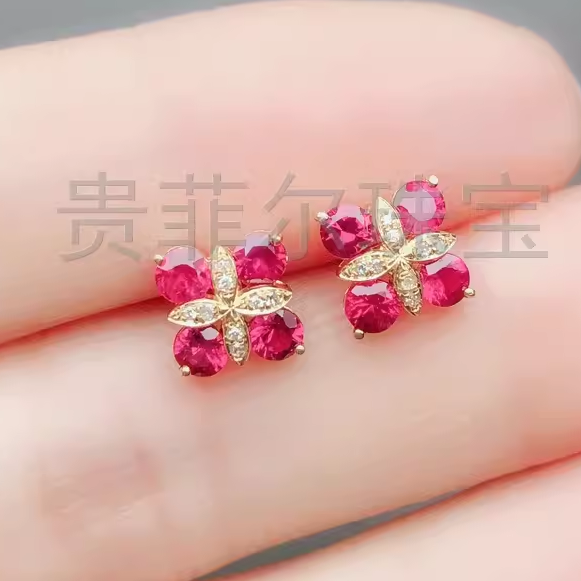 18k金圆3*3mm18K白金黄金玫瑰金耳钉空托 成品 可代镶嵌 V