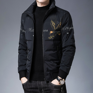 啄木鸟男装羽绒服保暖高端韩版短款立领加厚保暖羽绒夹克外套鸭绒