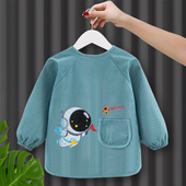 儿童罩衣灯芯绒秋冬长袖 反穿衣防水防脏外穿护衣幼儿园吃饭围兜