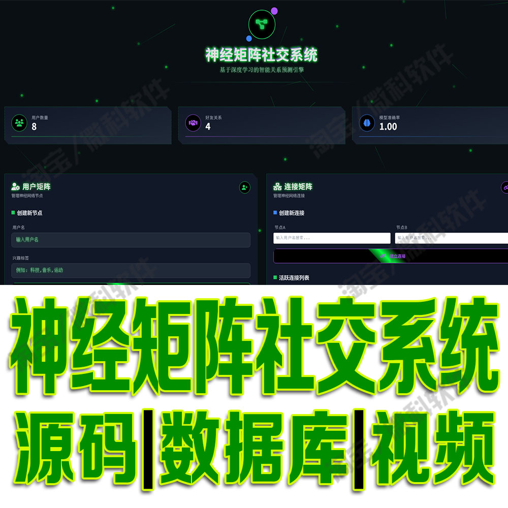 神经矩阵社交推荐系统yolov8图卷积网络模型可视化机器python源码