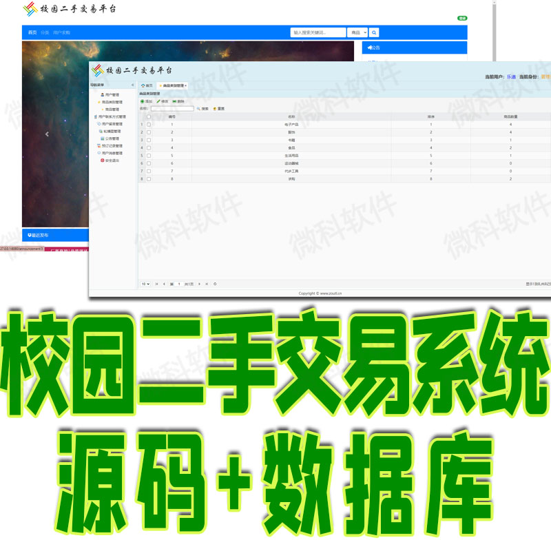 Springboot校园二手交易平台系统java商品分类预订单jsp源码mysql