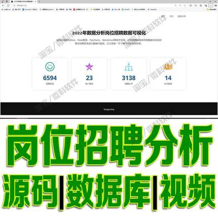 Flask2022年数据分析岗位招聘数据可视化项目python清洗源码mysql