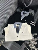 假两件针织开衫 2025秋款 设计感条纹衬衫 男士 领毛衣外套潮男女同款