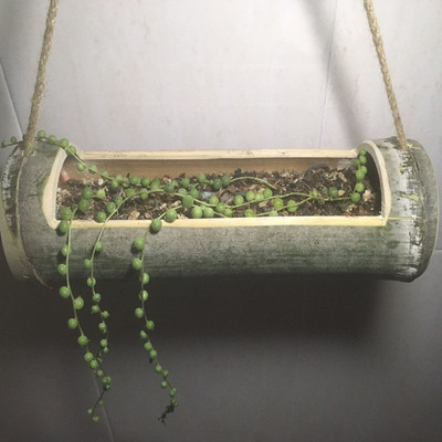 复古色竹花盆竹子花器