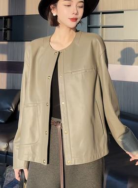 《确收7折到手》【夏小天】荔枝纹小羊皮外套 88361