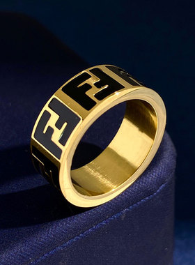 F字母戒指不掉色不过敏男女通用