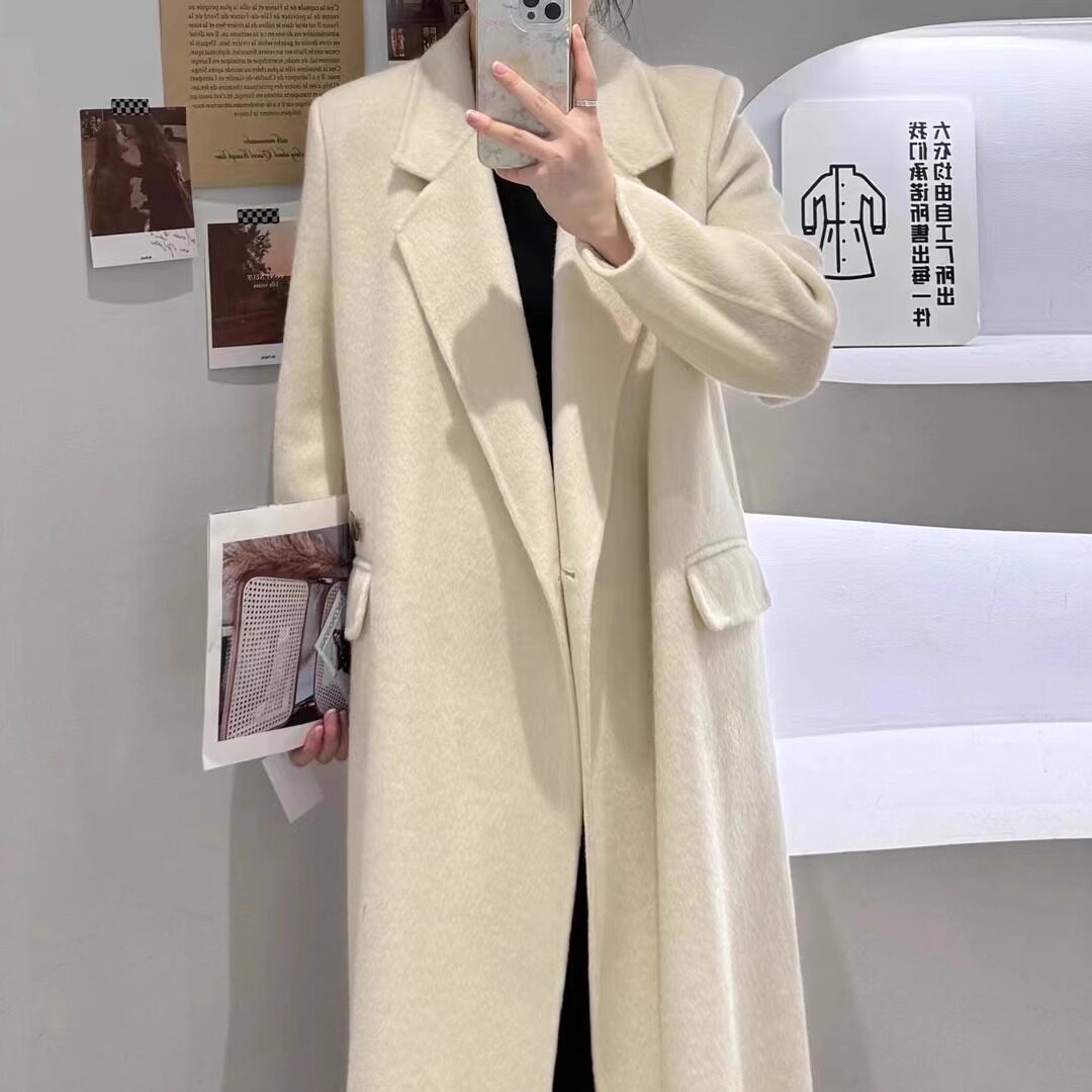 反季清仓双面羊毛大衣秋冬新款呢子外套女100%纯羊毛长款高级大衣