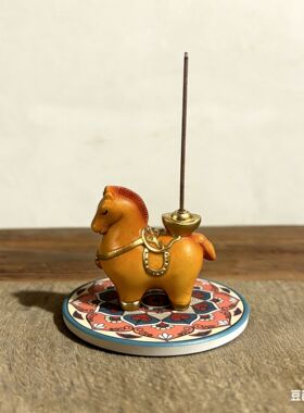 中式马年钱香插香炉办公室内香薰摆件礼物马上有钱香薰炉家居摆件