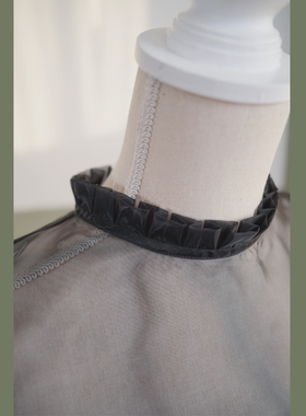 含蓄优雅OL职场内搭黑色白色欧根纱经典褶皱内搭假领子拯救大领口