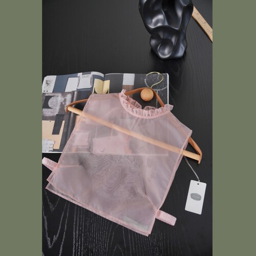 纯净而梦幻~樱花粉欧根纱假领子