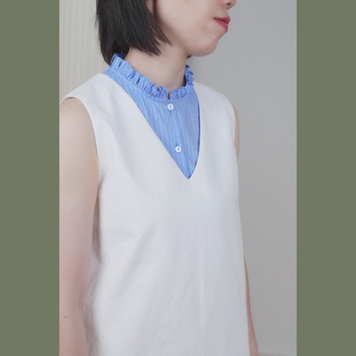 万能天花板～条纹书呆子假领子