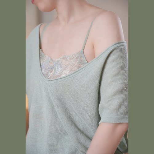 鼠尾草绿视觉spa吊带
