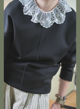 就美得很离谱～中古风艺术感白色蕾丝减龄内搭显瘦装饰假领子