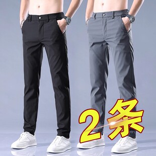 男装官方旗舰店休闲裤男士秋厚款直筒修身裤子男潮牌广州专