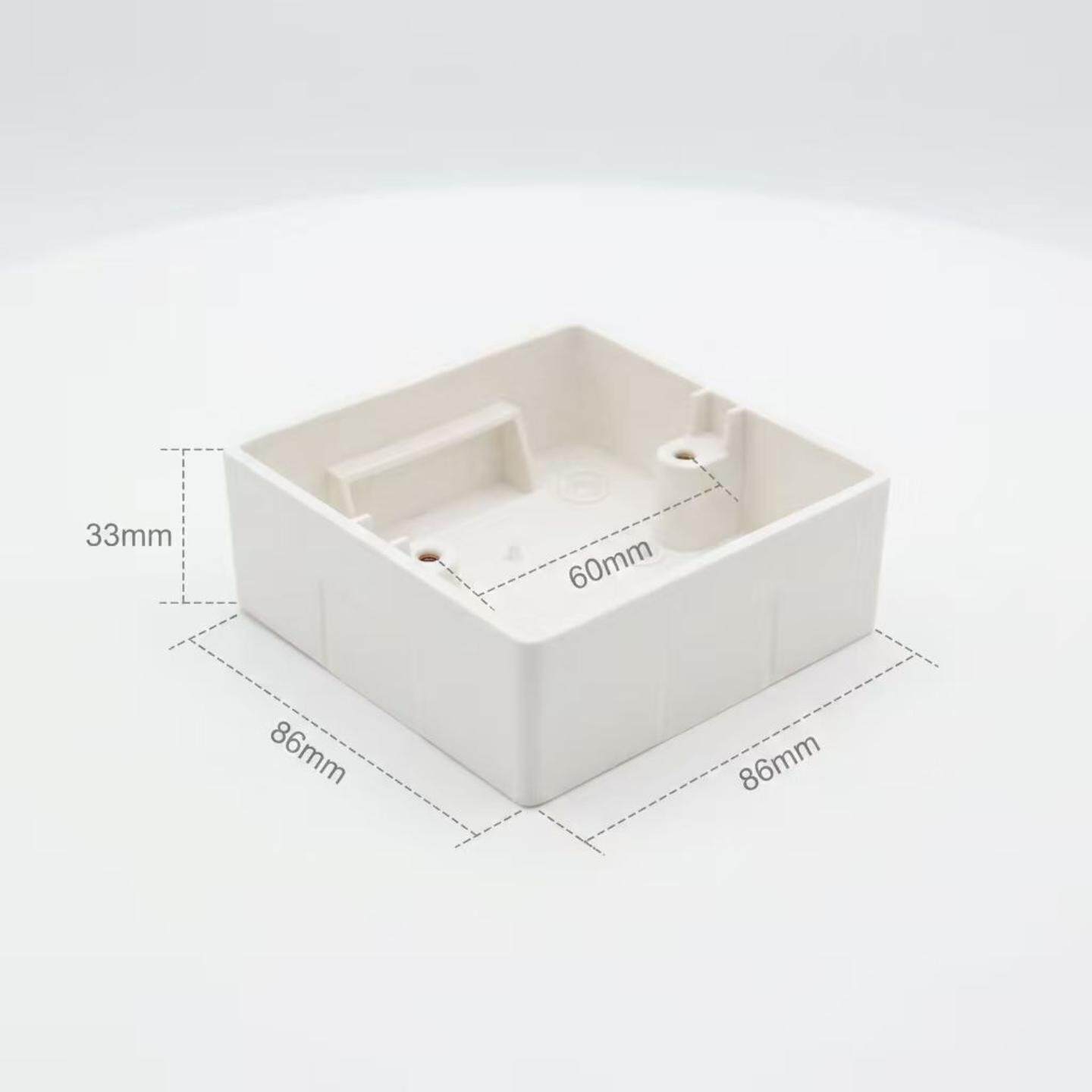 外贸欧规明装底盒圆形明盒墙壁开关插座接线盒加厚PVC明线盒