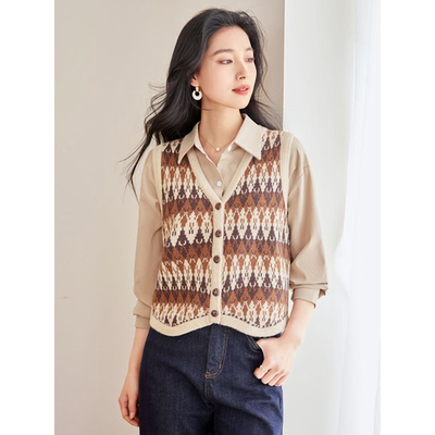 毛衣背心马甲外套短款