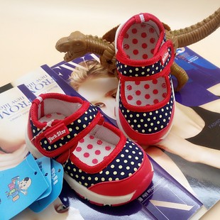 雅克星童宝宝鞋帆布学步鞋可爱女童鞋超软底男童布面休闲鞋14-19