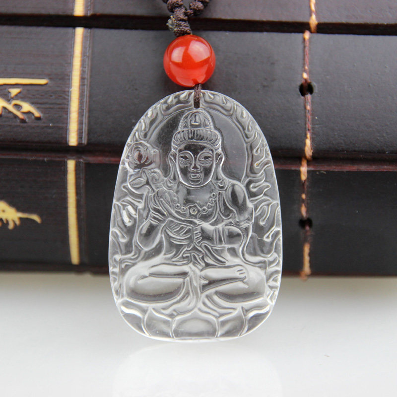 泰山福缘阁天然白水晶项链十二生肖吊坠挂件