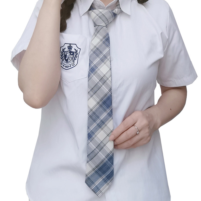 JK领带女日系INS格子手打款学院风制服装饰潮DK韩版英伦温柔一刀