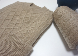 绒登自制双线加厚羊绒衫男100纯羊绒康赛妮纱圆领绞麻花毛衣