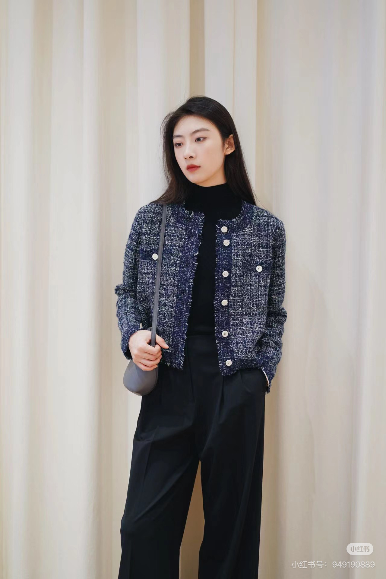 特价区别市面小禾原纱羊毛棉亚麻桑蚕丝混纺小香风针织开衫