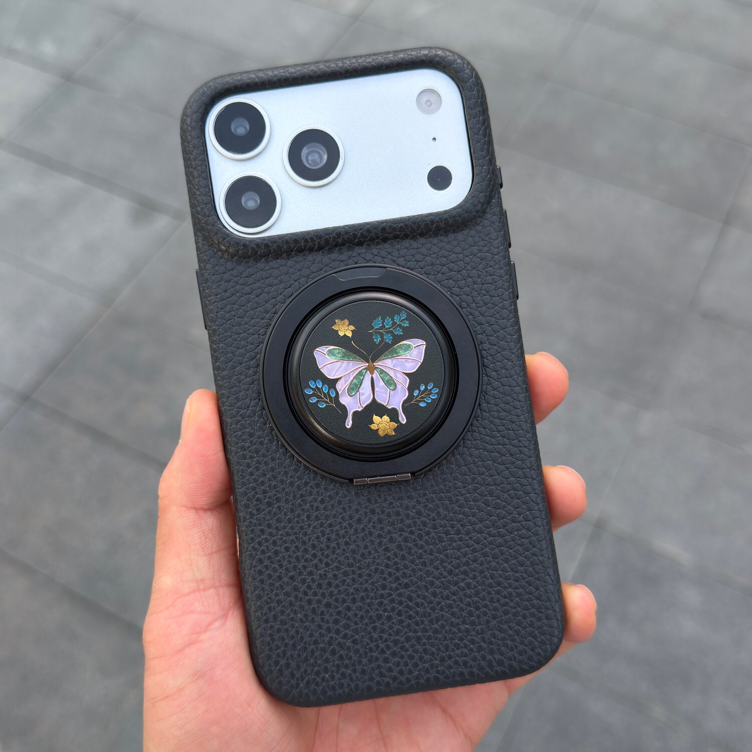 贝壳纹蝴蝶二合一磁吸手机支架图片
