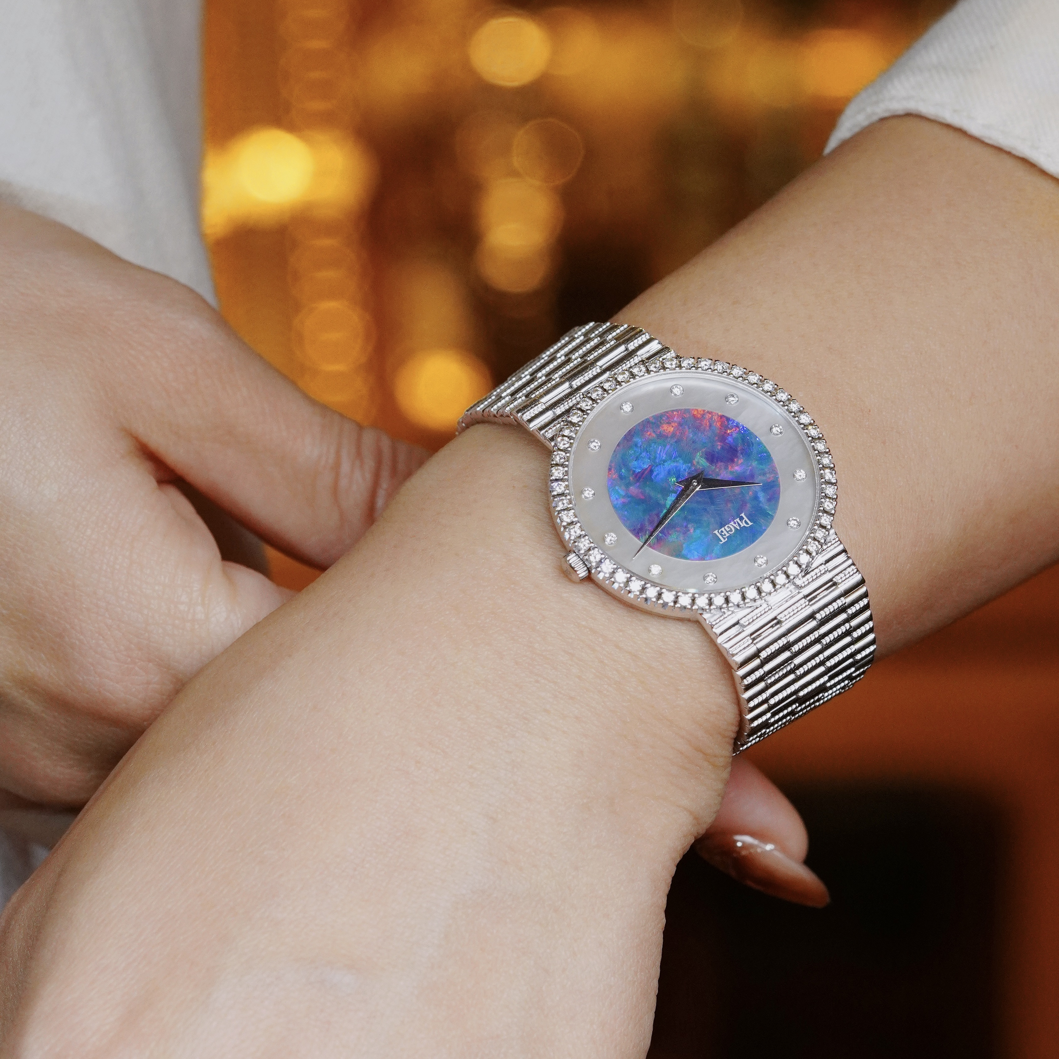 伯家中古18k｜稀有～大欧泊重金机械表32*32