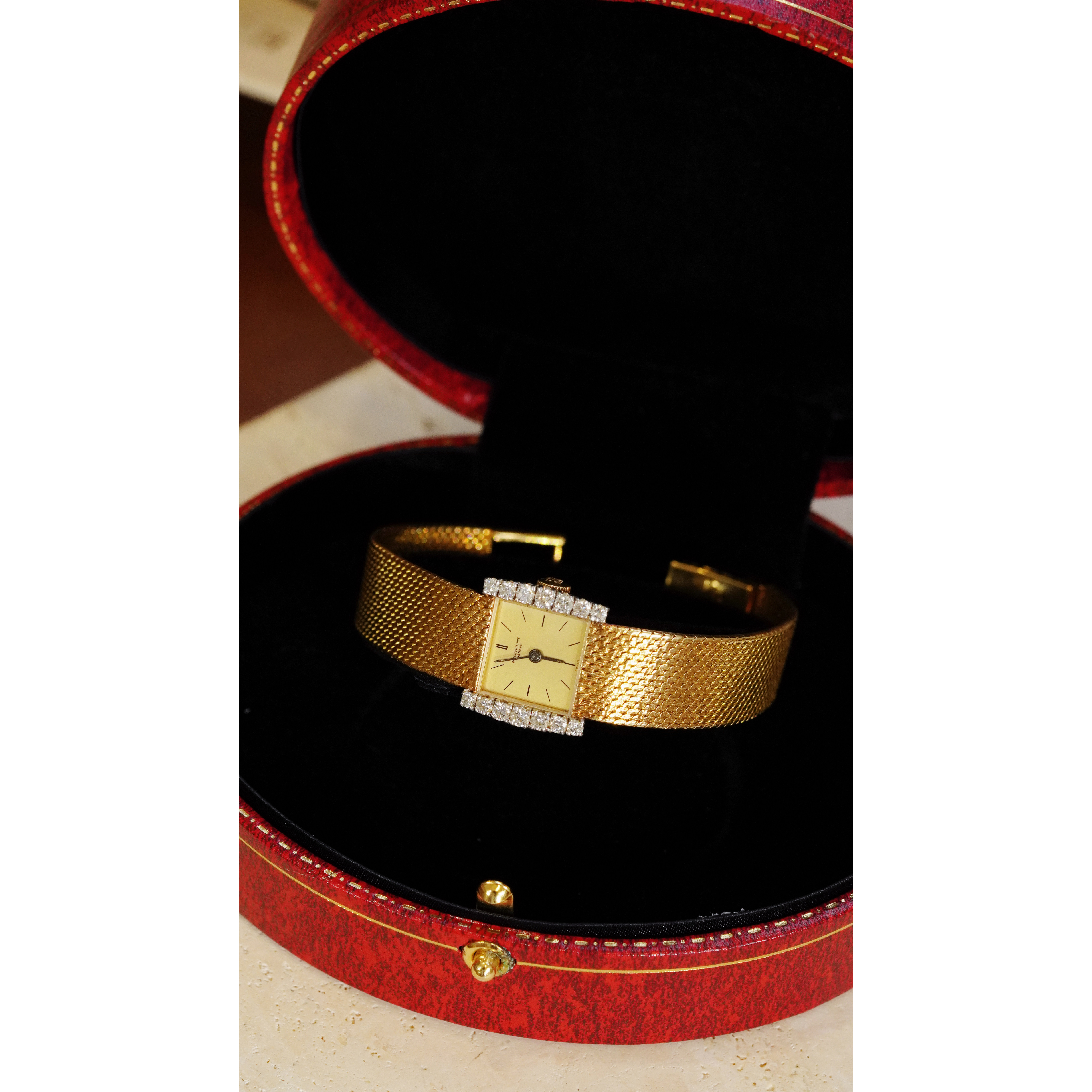 百家中古18k|70年代复古编织优雅气质金表