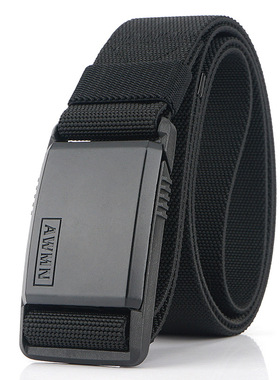新款AWMN金属尼龙磁力扣时尚百搭休闲男士腰带军工牛仔裤单兵裤带