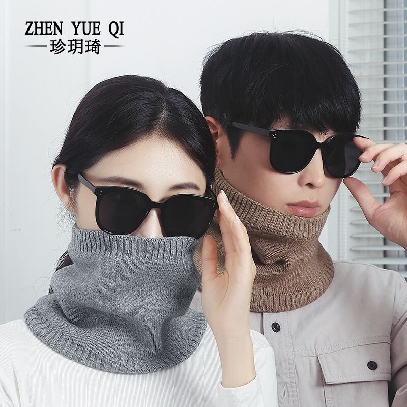 冬季男女士柔软包芯纱围脖加绒保暖护颈针织脖套户外防风防寒围巾