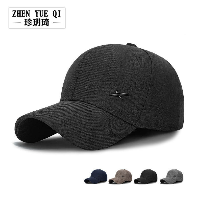 新款商务棒球帽男男款四季硬顶遮阳帽户外防晒小标时尚鸭舌帽百搭