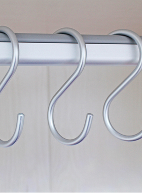 无印多用途S型铝制挂钩铝合金衣橱衣柜厨房浴室多功能S钩3个装