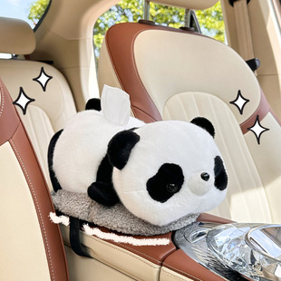 卡通车载纸巾盒竹炭包除味创意毛绒公仔扶手箱抽纸盒玩偶汽车装 饰