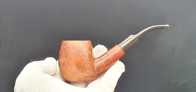 英伦经典老查光面弯斗石楠木烟斗