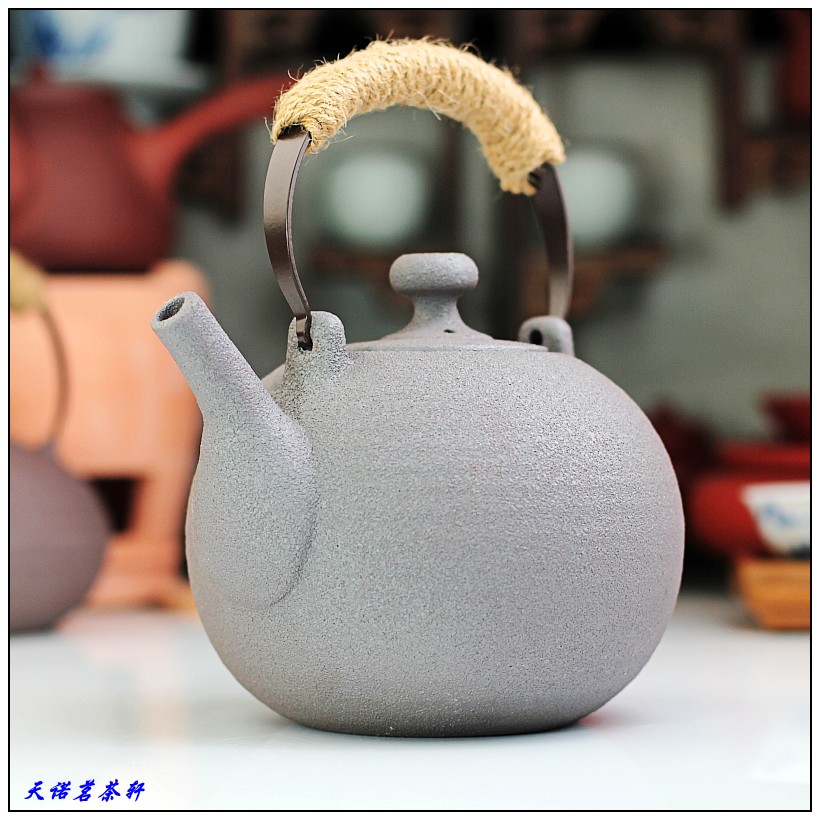 纯手工制作柴烧提梁老岩泥砂铫