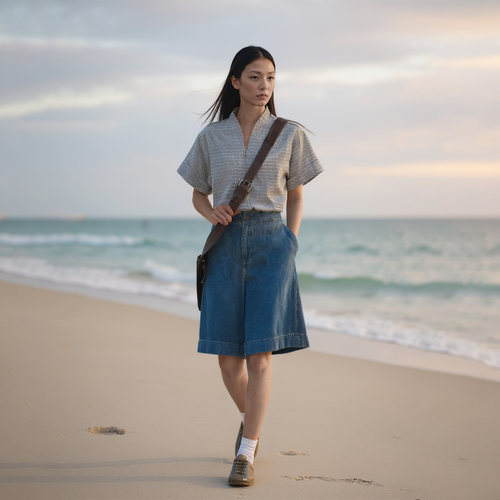 新中式禅意领t体恤卷袖格子上衣