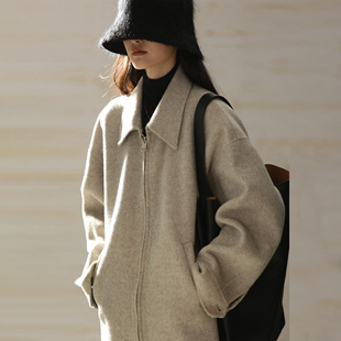 jetée」进口双面羊呢短夹克拉链短外套 COMMON VALUE「河堤