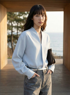 「鹦鹉梨 」COMMON VALUE进口重磅空气绒 新中式禅意衬衣23D0102