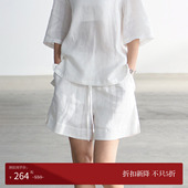 亚麻松紧宽松五分短裤 COMMON Pāra 」法国进口面料 VALUE「 禅