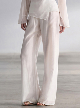 COMMON VALUE「 禅 Pāra 」光泽感 轻量级艺术纱 双层丝棉休闲裤