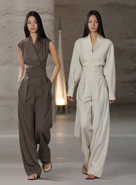 【鹦鹉梨严选】COMMON VALUE 古典腰封阔腿裤 进口空气绒 23D4104