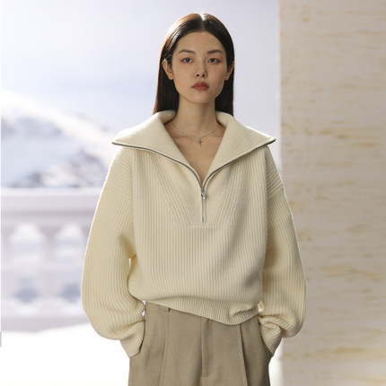 COMMON VALUE 100%澳洲美利奴纯羊毛 UPW生态责任 廓形毛衣