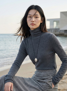 COMMON VALUE秋冬新款100%山羊绒高领打底毛衫针织衫极简修身毛衣