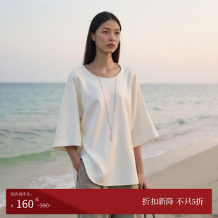 COMMON VALUE「 禅 Pāra 」兰精莫代尔 禅意极简圆领T恤廓形上衣