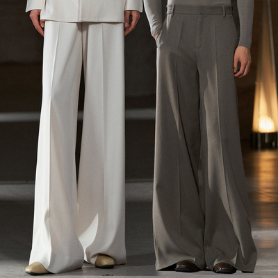 【鹦鹉梨严选】COMMON VALUE 进口空气绒治愈感法式阔腿裤23D4102