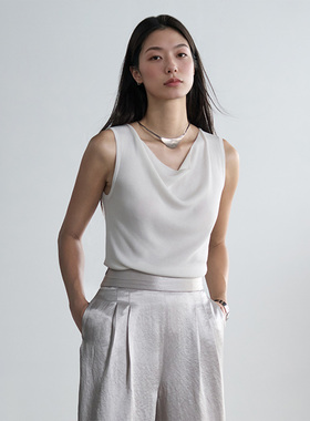 COMMON VALUE「 禅 Pāra 」兰精天丝荡领背心 凉感针织无袖上衣