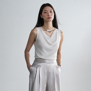 VALUE「 凉感针织无袖 禅 」兰精天丝荡领背心 上衣 Pāra COMMON