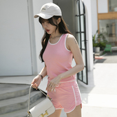 女士夏季 2026新款 无袖 运动套装 全棉两件套 短裤 纯棉背心短裤