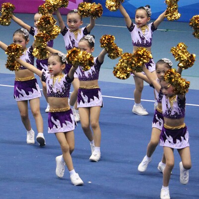 定制啦啦操服装儿童花球啦啦队服健美操服装套装19新品比赛服男女