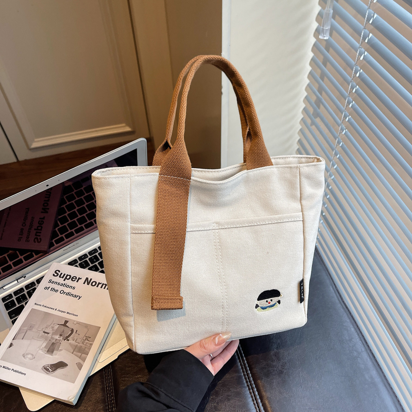 秋冬质感帆布托特包包女大容量通勤手提包休闲简约妈咪上班手提袋